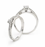 Engagement Ring with Pave Set Shoulders 0.30ct