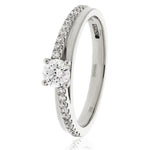 Engagement Ring with Pave Set Shoulders 0.30ct