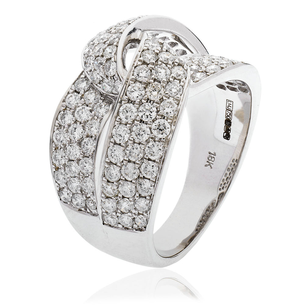 Double Knot Pave Set Dress Ring 1.70ct