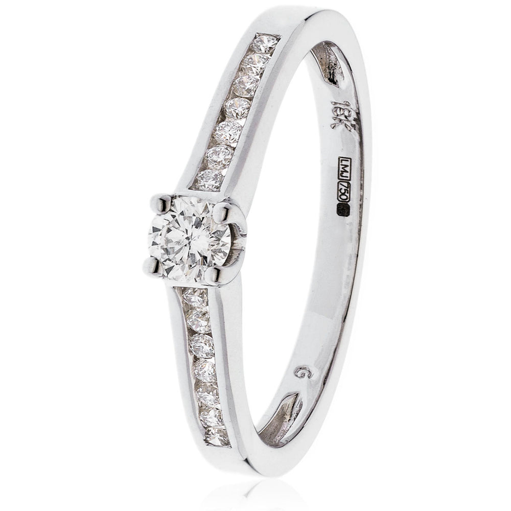 Engagement Ring with Channel Set Shoulders 0.45ct