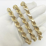 9ct Solid Diamond Cut Rope Chain (8mm)