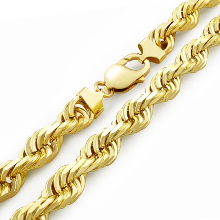 9ct Solid Diamond Cut Rope Chain (7mm)