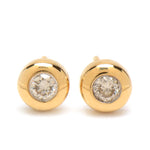 9ct Yellow Gold 0.20ct Rubover Set Diamond Stud Earrings