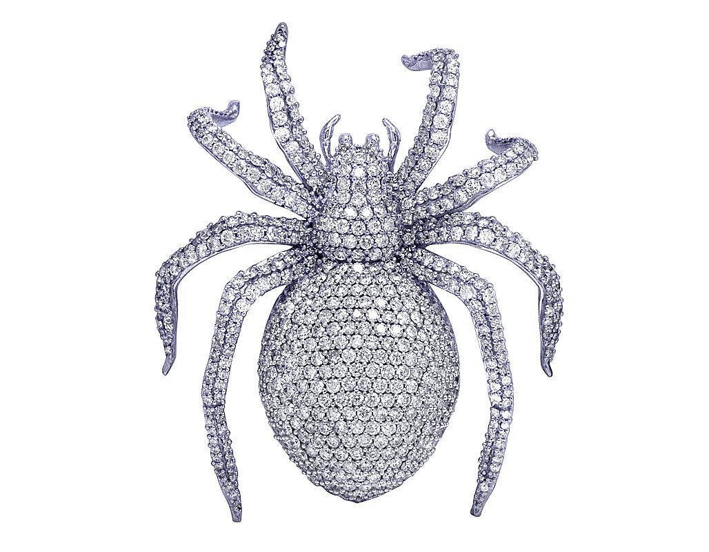 White Gold Diamond Spider Pendant 2
